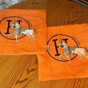 Hermes style pillow case